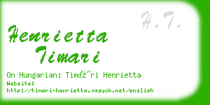 henrietta timari business card